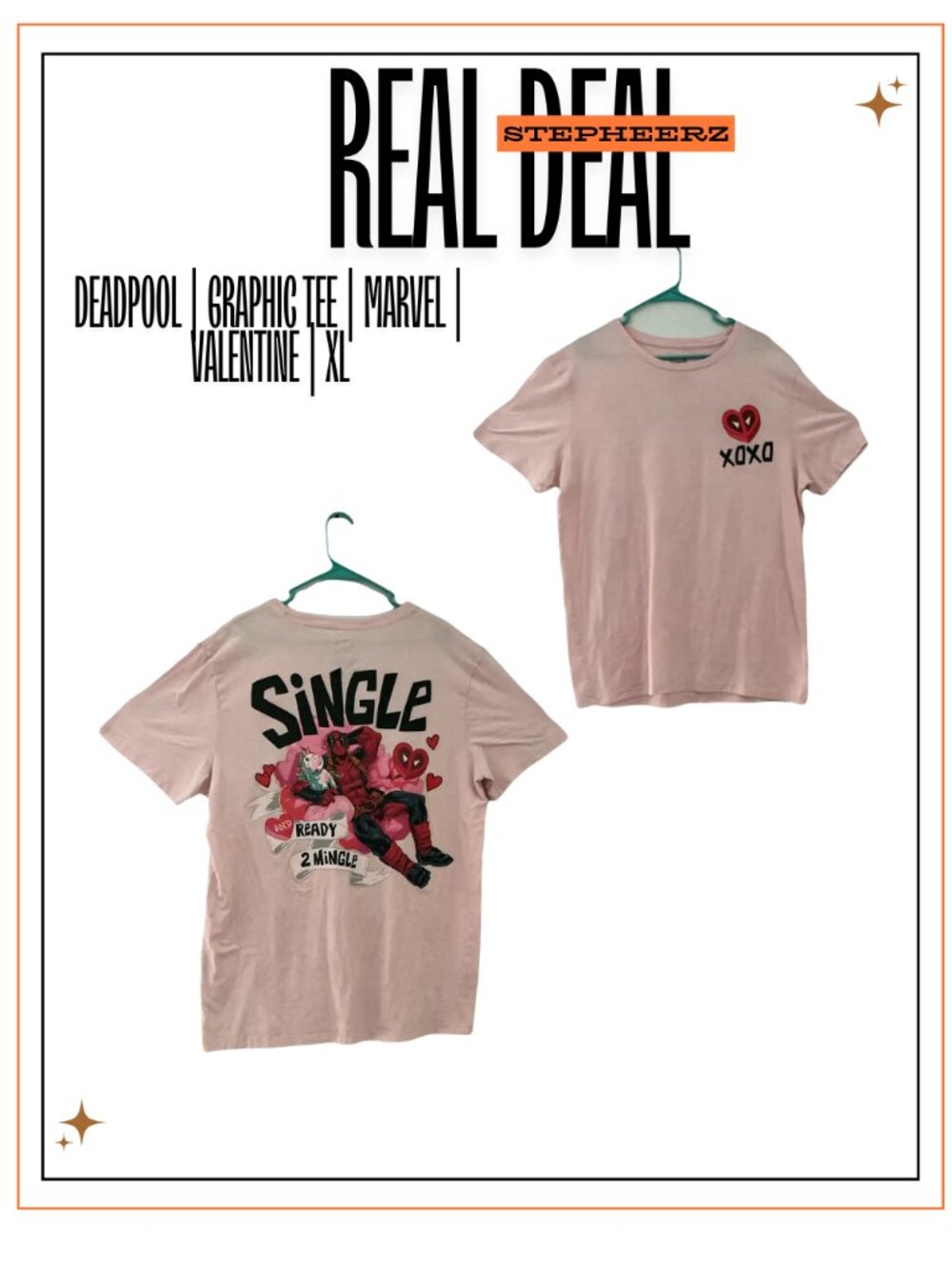 Deadpool | Graphic Tee | Marvel | Valentine | XL